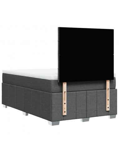 Giroletto a Molle con Materasso Grigio Scuro 120x200 cm Tessuto