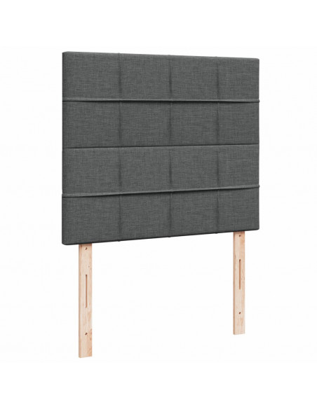 Giroletto a Molle con Materasso Grigio Scuro 120x200 cm Tessuto