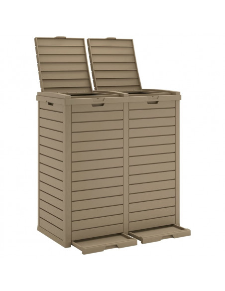 Cestino Rifiuti Esterno Marrone Chiaro 78x41x86cm Polipropilene