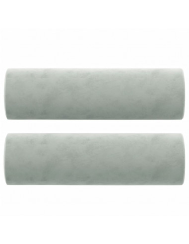 Divano a 2 Posti con Cuscini Grigio Chiaro 120 cm in Velluto