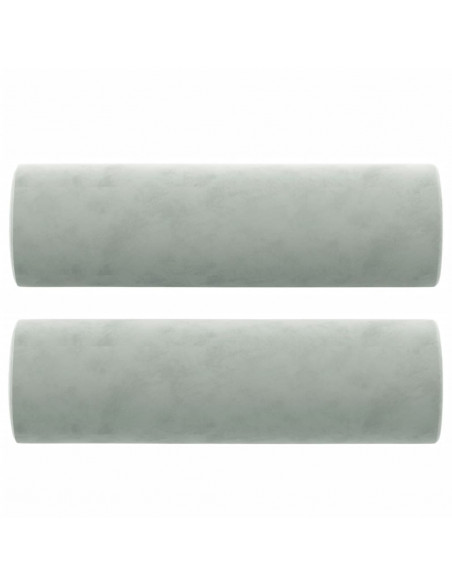Divano a 2 Posti con Cuscini Grigio Chiaro 120 cm in Velluto
