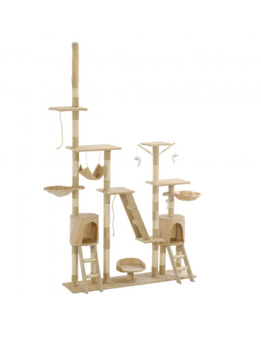 Albero per Gatti con Tiragraffi in Sisal 230-250 cm Beige