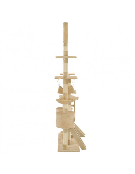 Albero per Gatti con Tiragraffi in Sisal 230-250 cm Beige