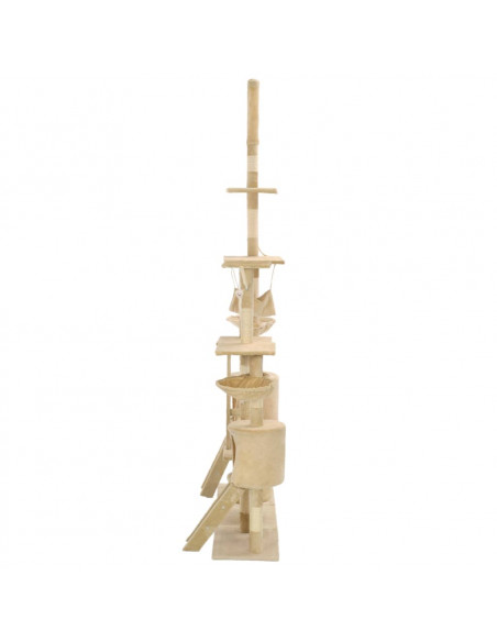 Albero per Gatti con Tiragraffi in Sisal 230-250 cm Beige
