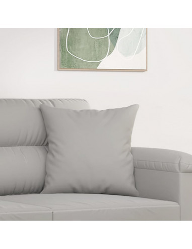Cuscini Decorativi 2 pz Grigio chiaro40x40cm Tessuto Microfibra