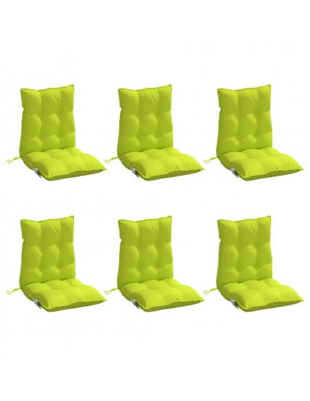 Cuscini Sedia Schienale Basso 6 pz Verde Chiaro Tessuto Oxford