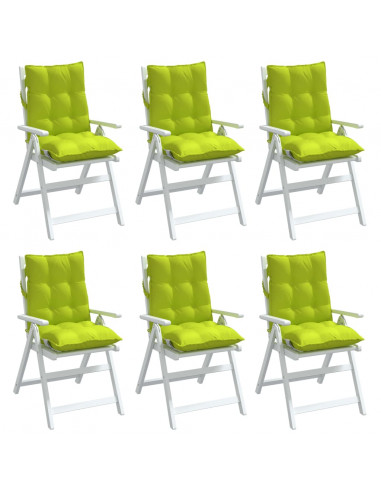Cuscini Sedia Schienale Basso 6 pz Verde Chiaro Tessuto Oxford