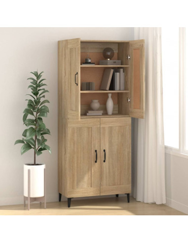 Credenza Rovere Sonoma 69,5x34x90 cm in Legno Multistrato