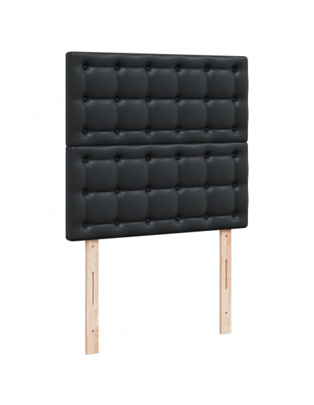 Giroletto a Molle con Materasso Nero 90x200 cm in Similpelle