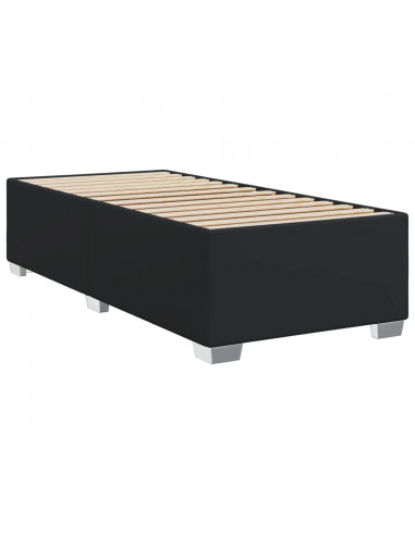 Giroletto a Molle con Materasso Nero 90x200 cm in Similpelle