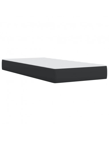 Giroletto a Molle con Materasso Nero 90x200 cm in Similpelle