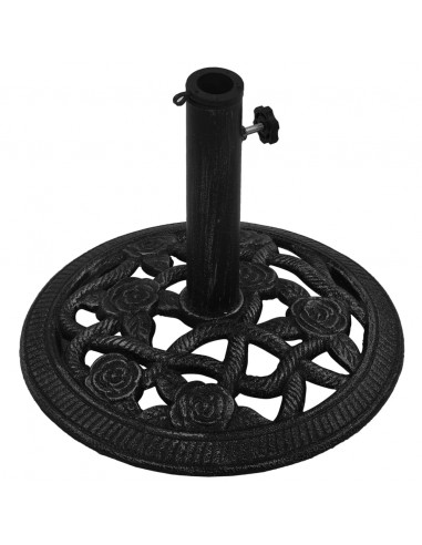 Base per Ombrellone Nera 40x40x32 cm in Ghisa