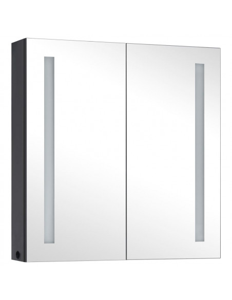 Armadietto Bagno con Specchio e LED 60x14x62 cm