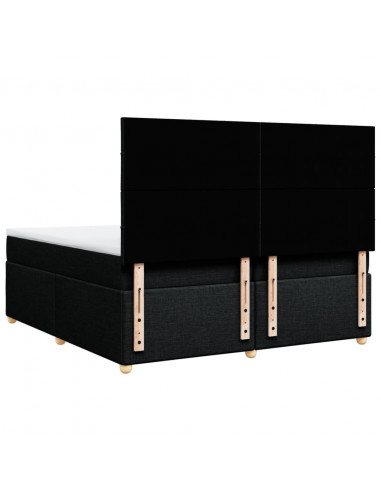 Giroletto a Molle con Materasso Nero 200x200 cm in Tessuto