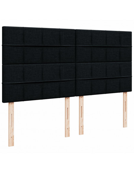 Giroletto a Molle con Materasso Nero 200x200 cm in Tessuto