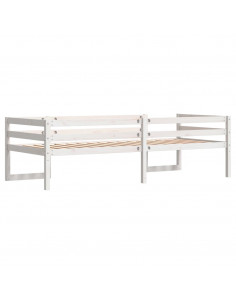 Giroletto per Bambini Bianco 75x190cm in Legno Massello di Pino 2