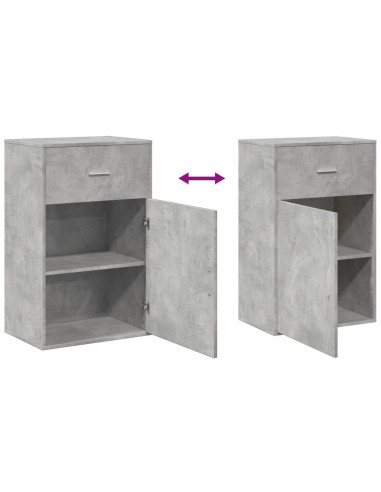 Armadietto Grigio Cemento 56,5x39x90 cm in Legno Multistrato