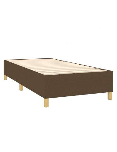 Giroletto a Molle con Materasso Marrone Scuro 80x200 cm Tessuto
