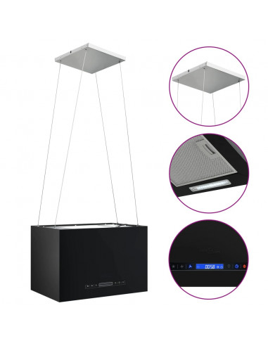 Cappa da Cucina ad Isola Sospesa LCD Sensore 55 cm in Acciaio