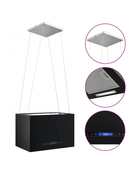 Cappa da Cucina ad Isola Sospesa LCD Sensore 55 cm in Acciaio Cappa da Cucina ad Isola Sospesa LCD Sensore 55 cm in Acciaio