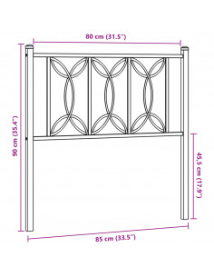 Testiera in Metallo Bianco 80 cm