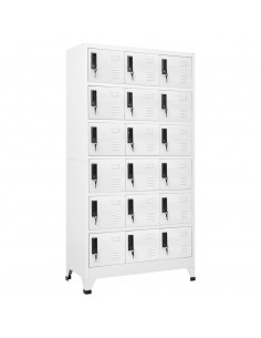 Armadietto con Serratura Bianco 90x40x180 cm in Acciaio 2