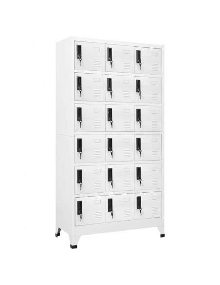 Armadietto con Serratura Bianco 90x40x180 cm in Acciaio