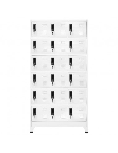 Armadietto con Serratura Bianco 90x40x180 cm in Acciaio