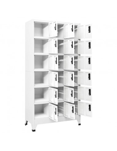 Armadietto con Serratura Bianco 90x40x180 cm in Acciaio