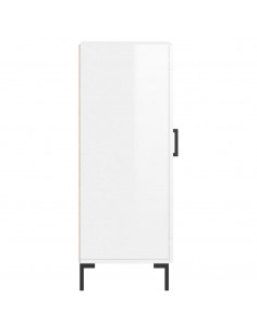 Credenza Bianco Lucido 34,5x34x90 cm in Legno Multistrato 2