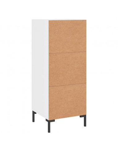 Credenza Bianco Lucido 34,5x34x90 cm in Legno Multistrato