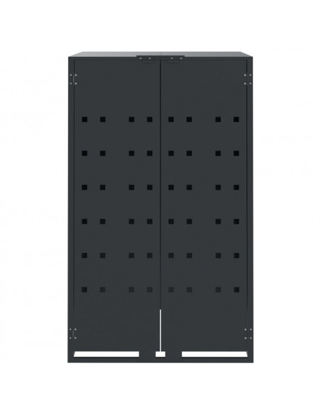 Copribidone con Ruote 4 Bidoni Antracite 276x79x117cm Acciaio