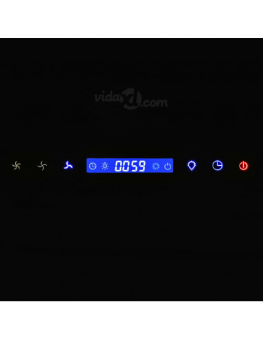 Cappa Aspirante a Muro Acciaio Inox 756 m³/h 90 cm Nera