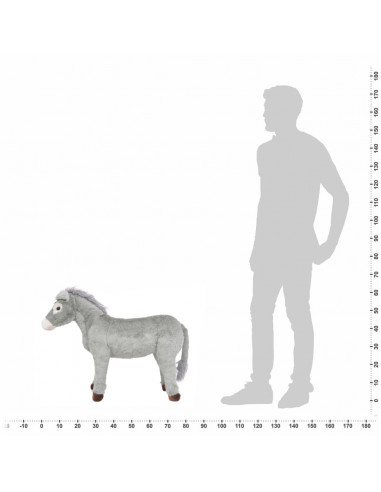 Asino in Peluche in Piedi Grigio XXL