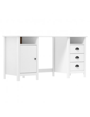 Credenza Hill Bianca 150x50x74 cm in Legno Massello di Pino