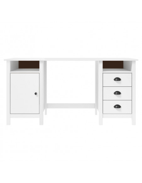 Credenza Hill Bianca 150x50x74 cm in Legno Massello di Pino