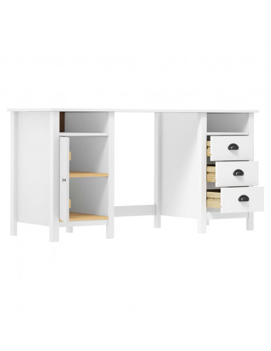 Credenza Hill Bianca 150x50x74 cm in Legno Massello di Pino