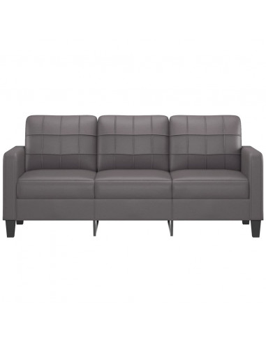 Divano a 3 Posti Grigio 180 cm in Similpelle
