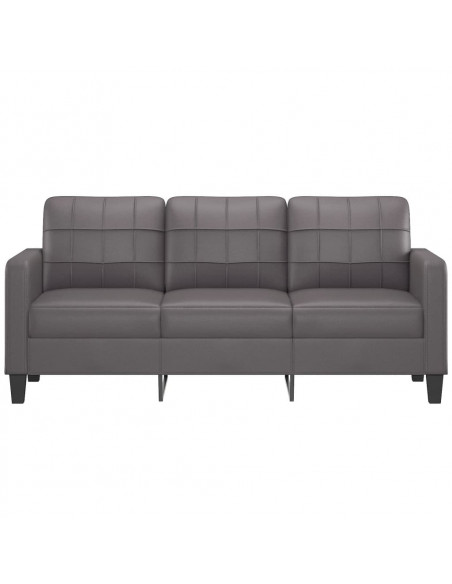 Divano a 3 Posti Grigio 180 cm in Similpelle