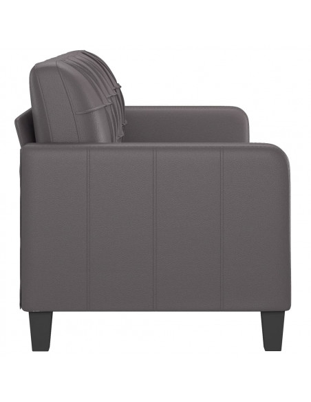 Divano a 3 Posti Grigio 180 cm in Similpelle