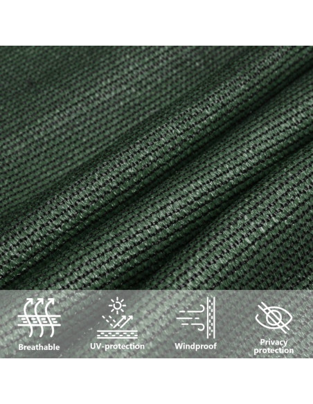 Vela Parasole 160 g/m² Verde Scuro 5x5x5 m in HDPE