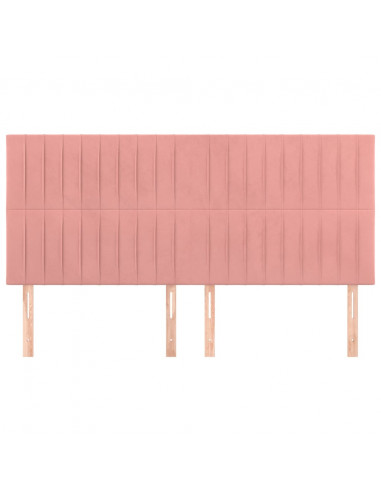 Testiere 4 pz Rosa 100x5x78/88 cm in Velluto