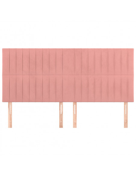 Testiere 4 pz Rosa 100x5x78/88 cm in Velluto