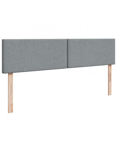 Giroletto a Molle con Materasso Grigio Chiaro 200x200cm Tessuto