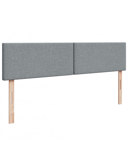 Giroletto a Molle con Materasso Grigio Chiaro 200x200cm Tessuto
