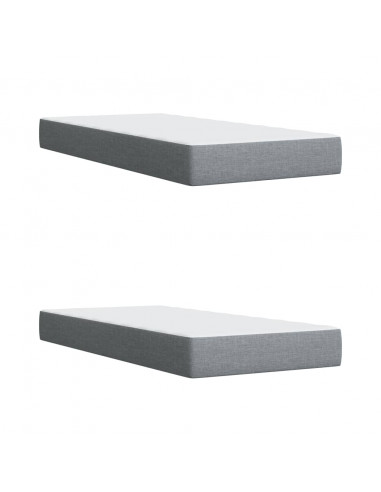 Giroletto a Molle con Materasso Grigio Chiaro 200x200cm Tessuto