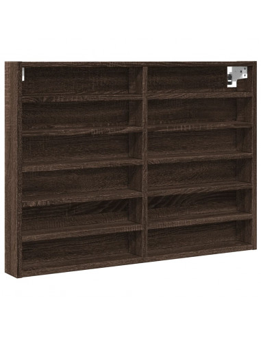 Armadietto Vetrina Rovere Marrone 80x8,5x58cm Legno Multistrato