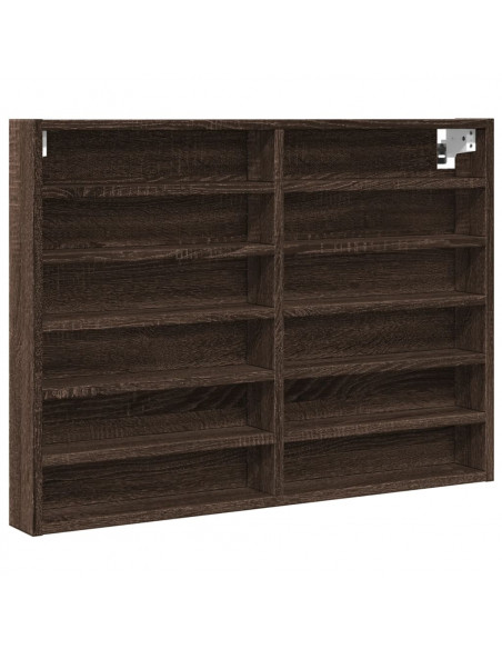 Armadietto Vetrina Rovere Marrone 80x8,5x58cm Legno Multistrato