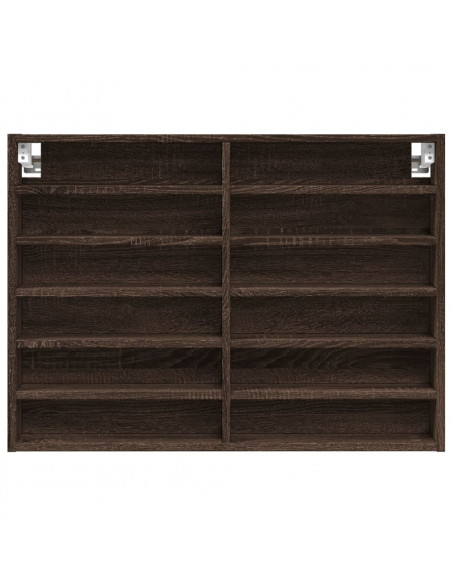 Armadietto Vetrina Rovere Marrone 80x8,5x58cm Legno Multistrato