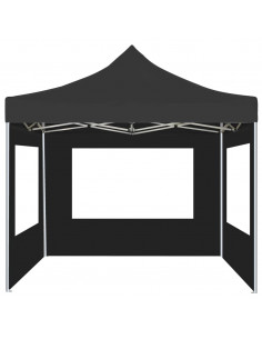 Gazebo Pieghevole con Pareti in Alluminio 3x3 m Antracite